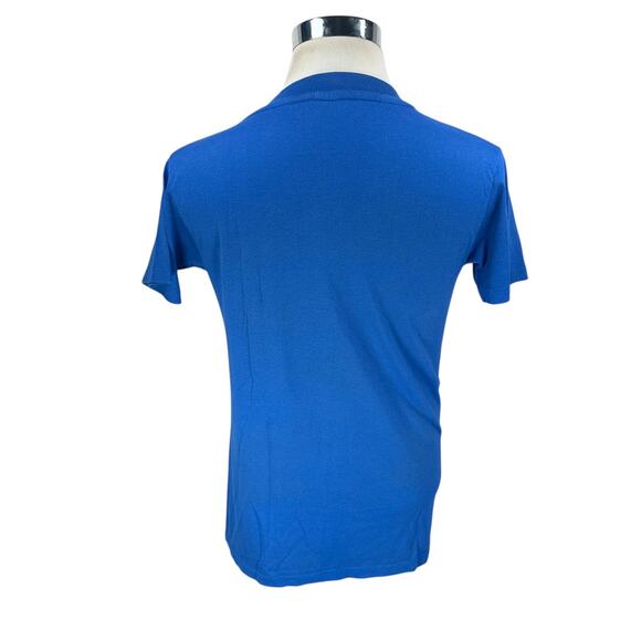 Vintage Garfield Wishin' I Was Fishing T-Shirt Men’s Medium Blue 70s USA Graphic - Picture 6 of 12